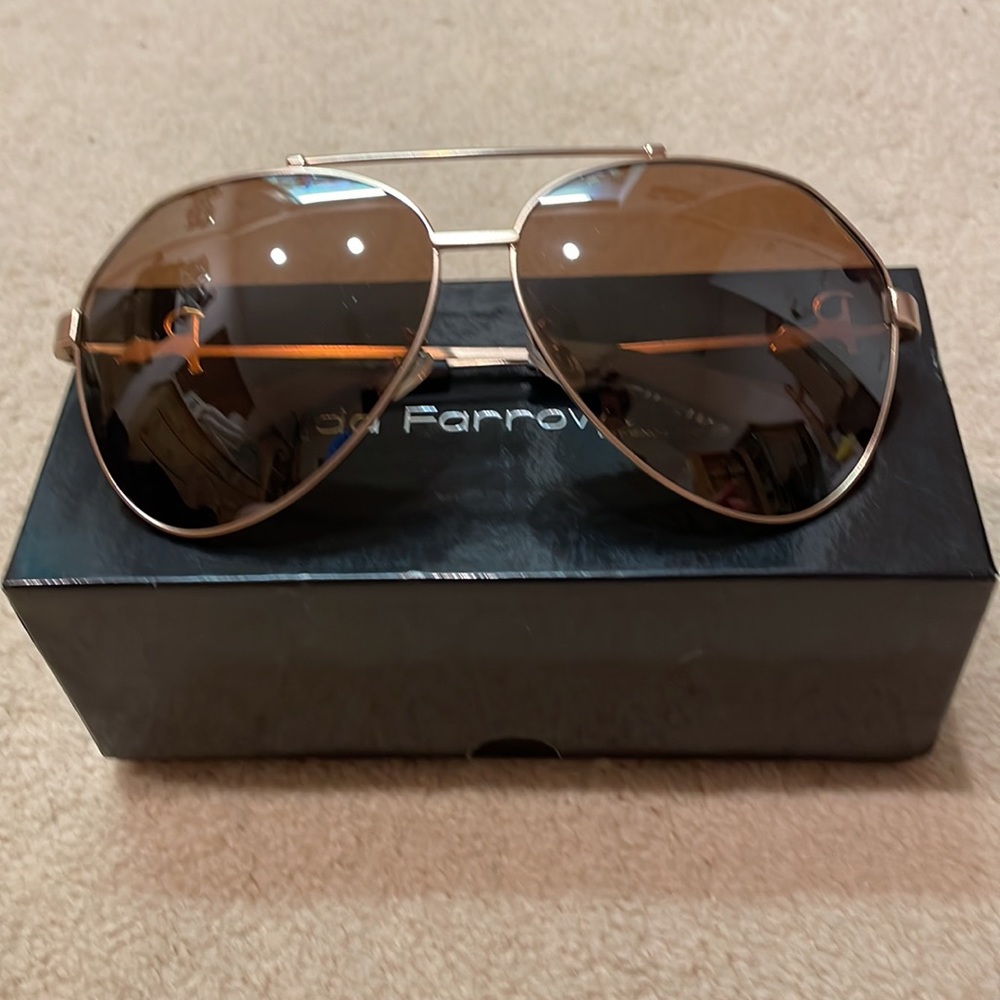 Preen x Linda Farrow -  Gold Aviator Sunglasses